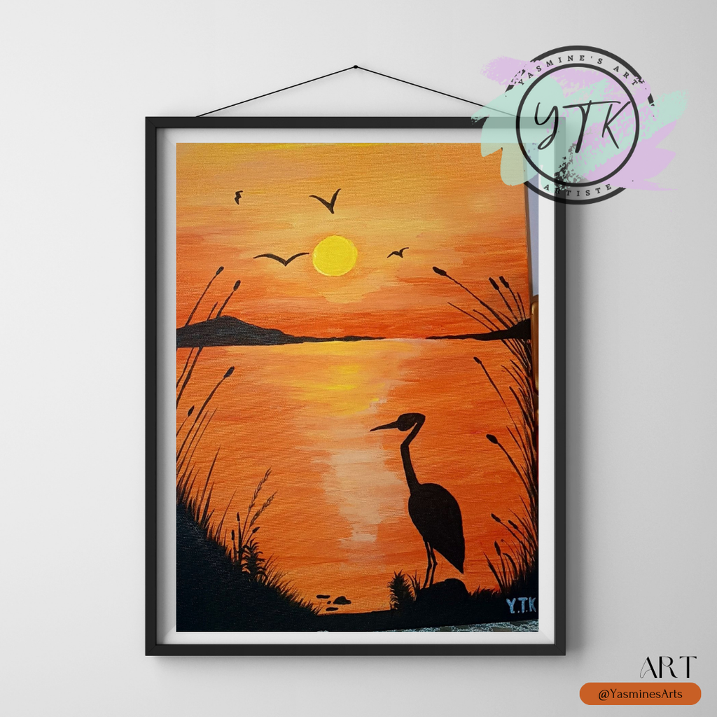 Tableau orange au crépuscule