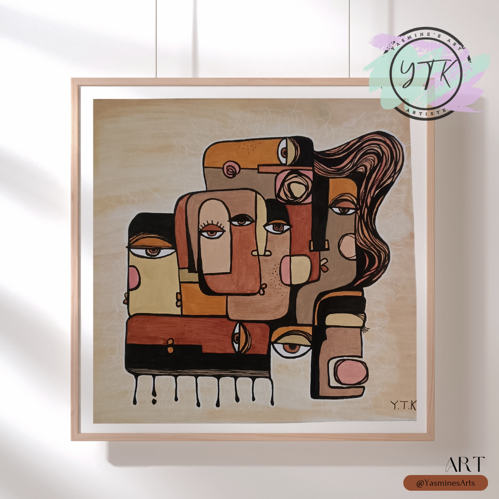 Tableau mélange de visages