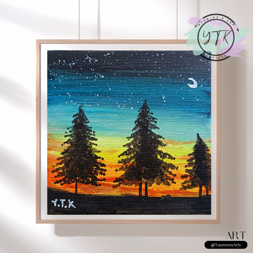 Mini Tableau coucher du soleil multi-couleurs