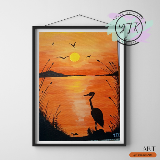 Tableau orange au crépuscule