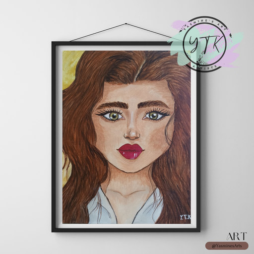 Tableau traits d'une femee