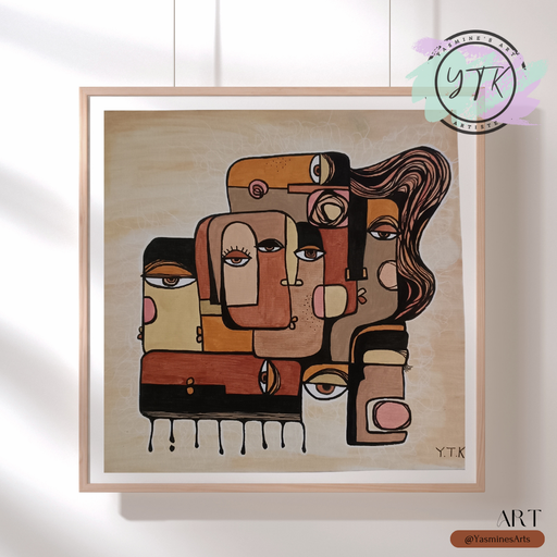 Tableau mélange de visages
