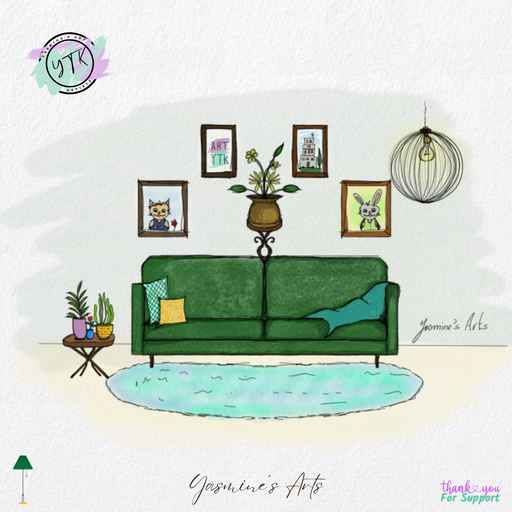 Illustation salon vert
